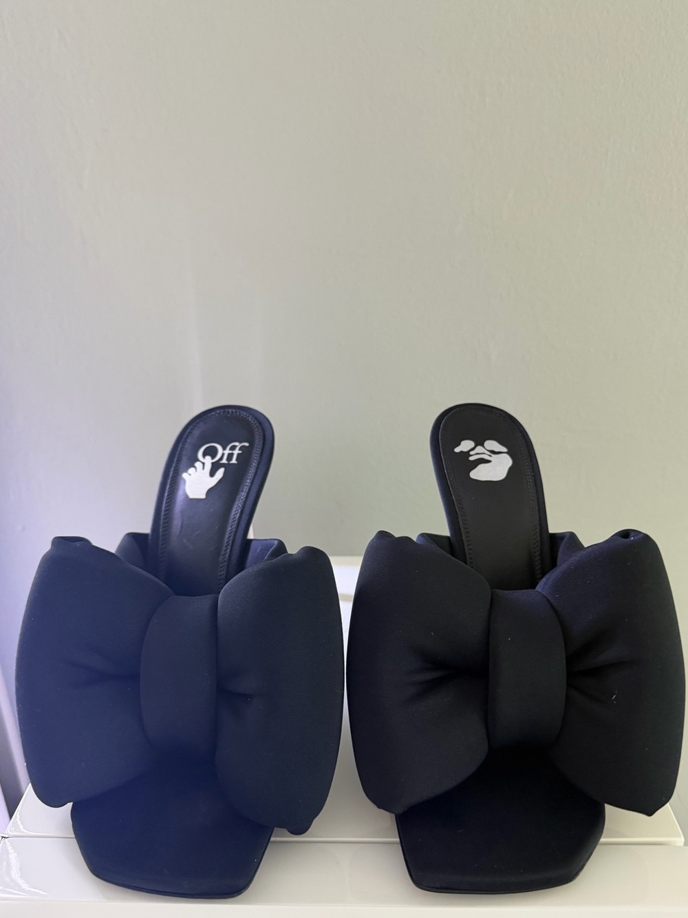 Off-White Black Bow Slide Mules